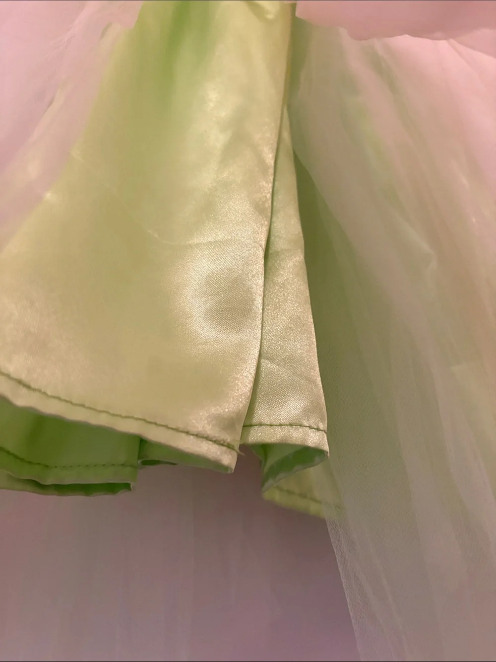 Pink & Light Green Tulle Floral Bodice Kids Costume Dress